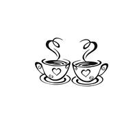 Ogquaton Premium Qualité Mode Tasses À Café Autocollant Mural Cuisine Restaurant Café Thé Decal Décor