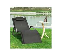 OGS38-SCH Chaise longue portable Transat Extérieur Ergonomique Chaise Longue Confortable avec Appui-tête, Structure en Acier, Léger (9,5 kg), Charge