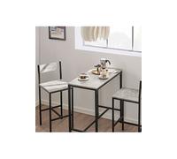 OGT03-HG Ensemble Table de Bar + 2 Chaises Set de 1 Table + 2 Tabouret Haut de Bar