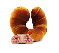 Oh My Pop! Croissant-Coussin de Cou et Masque de Sommeil, Orange