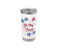 Oh My Stars USA Patriotic Stars and Stripes Cute America Gobelet isotherme en acier inoxydable double paroi
