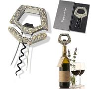 OHAANYY Tire-Bouchon Bilame, Ouvre-Bouteille pour Vin Millésimé, Bronze | Extracteur de liège ancien à deux broches, décapsuleur 3-en-1 en acier inoxydable contre bouchons fragiles, présent œnologie