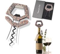 OHAANYY Tire-Bouchon Bilame, Ouvre-Bouteille pour Vin Millésimé, Cuivre | Extracteur de liège ancien à deux broches, décapsuleur 3-en-1 en acier inoxydable contre bouchons fragiles, présent œnologie
