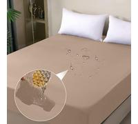 Ohano Protège-matelas imperméable 120x200cm, Housse de matelas imperméable et respirante, Protection contre les fuites, Protection contre l'humidité pour draps de lit, pour toutes les saisons - Beige