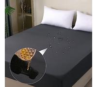 Ohano Protège-matelas imperméable 140x200cm et housse de couette respirante, protection contre les fuites urinaires, protège-lit pour toutes les saisons - Gris foncé