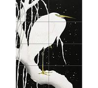 Ohara Koson Heron In Snow Japanese Painting XL Giant Panel Poster (8 Sections) héros Neige Japonais La peinture Affiche