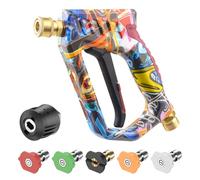 OHAYORI Pistolet de Lavage Nettoyage Haute Pression 4000 PSI avec 5 Buses à Connexion Rapide 1/4", Compatible avec adaptateur Kärcher K2-K7, Filetage M22-14mm Accessoire pour Lavage de Voiture