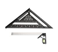 Ohewiiuk 12 équerres et triangle combiné, équerre de charpentier, équerre de travail du bois, règle, rapporteur