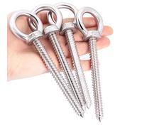 OHIYO Piton à Visser, Boulon à Oeil Galvanisé M10 x 100mm 4 Pièces（Argenté） | Crochets à œillets Robustes Crochet vis Piton Inox Charge Lourde Avec pas de vis pour Hamacs, Stores, Chaises Suspendues