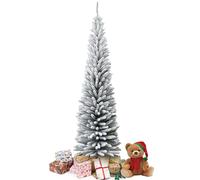 OHMG 180CM Sapin de Noël Artificiel Mince avec Support Arbre de Noël Artificiel Haut et étroit Décoration de Vacances Ornement de Noël Décoration de Fête Salon Intérieur PVC 550 Branches