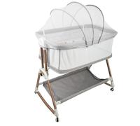 OHMG 3 en 1 Berceau Cododo,Lit Cododo Bebe Pliable,0-36 Mois,20 kg Max,Réglable Inclinaisons et 4 Hauteurs,Système Coulissant,Matelas Confort,Grand Panier (Gris（90 * 60 * 90-115cm）)