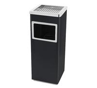 OHMG Cendrier Extérieur 35L, Poubelle en Acier Inoxydable, Bacs à Ordures de Cuisine, Cendrier sur Pied Extérieur avec Seau Intérieur Disponible pour Hôtel (24 x 24 x 60cm - Noir)