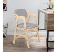 OHMG Chaise de Salle à Manger avec Dossier et Accoudoir,Chaise de Cuisine Moderne Fauteuil,Chaise Haute en Bois,Chaise de Relax Chaise de Salon,auteurs Réglables,Fauteuil Enfant Basile (1, Gris)