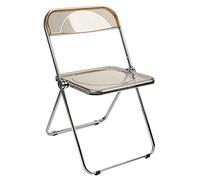 OHMG Chaise Pliante Moderne en Acrylique Transparent,Chaise Pliante empilable en Cristal,Siège de Salon en Plastique PC,Empilable Cadre chromé et Chaise Pliable,pour Banquet Conférence Fête