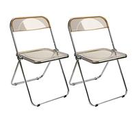 OHMG Chaise Pliante Moderne en Acrylique Transparent,Chaise Pliante empilable en Cristal,Siège de Salon en Plastique PC,Empilable Cadre chromé et Chaise Pliable,pour Banquet Conférence Fête