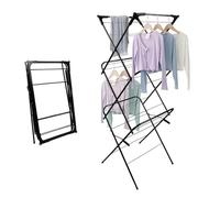 OHMG Étendoir Linge Intérieur Extérieur,Séchoir à Linge Pliable à 2Niveaux,2/4 Ailes Réglables en Hauteur,pour Chaussettes,Draps,Vêtements,Acier Inoxydable Tancarville XXL (48 * 43 * 137cm)