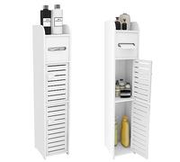 OHMG Meuble Colonne de Salle de Bain,Étagère de Rangement,Placard Haut,Petits Espaces,Meubles sur Pied,avec Compartiments Ouverts,Salon,Entrée,Blanc (17 * 15 * 78cm)
