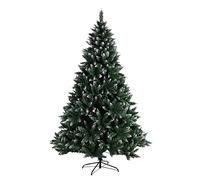 OHMG Sapin de Noël Artificiel de 120CM en PE & PVC,220 Pointes de Branches, Enneigé, Montage Facile, Charnières en Métal & Base Pliable, Sapin de Noël pour Bureau, Maison, Magasin, Fête, Décoration