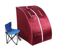 OHMG Sauna à vapeur mobile, cabine chauffante, portable pour la maison, pliable, cabine de sauna assise, sauna domestique avec télécommande et chaises pliantes, 1000 W