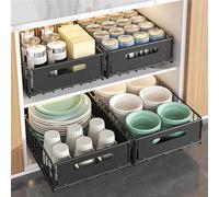 OHMG Tiroir Coulissant Extensible avec nanofilm adhésif, Telescopique Tiroir Coulissant Cuisine Placard de Cuisine,plateau coulissant cuisine,Rangements sous évier (38*25*10cm(4P))