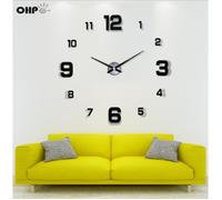 OHP Grande horloge murale 3D - Moderne et Design - Noir