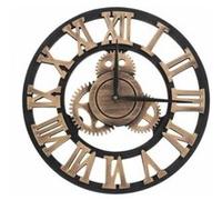 OHP Horloge murale industrielle fait main 3D vitesse rétro décoratif suspendu Art en bois E BOIS G