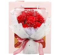 OHPHCALL 1 Bouquet Bouquet de Fleurs Séchées Rouge de Gypsophile, Solide et Inaltérable, Présent Anniversaire, pour Décoration et Occasions Spéciales