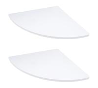 OHPHCALL 1ensemble Étagère Angle Murale Multifonction PVC Blanc Rangement Salle de Bain Cuisine Support Angle sans Perçage pour Optimiser Espace