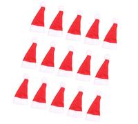 OHPHCALL 50 Pièces Mini Chapeaux de Noël Rouge en Tissu Non Tissé pour Décoration de Sucettes et Accessoires DIY Fête de Noël pour Garçon et Filles