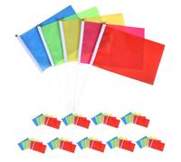 OHPHCALL 75 Pièces Petits Drapeaux à Main sur Bâton en Polyester Multicolore pour Décoration Polyvalente D'événements Intérieurs et Extérieurs Créativité DIY Facile