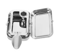 OHPHCALL Accessoire de Cendrier de Voyage en Métal Rectangulaire avec Couvercle Coupe-Vent, Portable et Facile à Nettoyer, pour Cigarette et Cigare, Utilisation en Camping, Bar, Voiture et