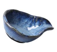 OHPHCALL Assiette Céramique Nordique Bleue 60ml pour Sauces et Trempettes, Design Unique et Facile à Transporter, Maison Restaurant Réutilisable
