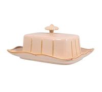 OHPHCALL Boîte à Beurre Réutilisable Étanche en Céramique Vintage avec Couvercle , Récipient à Beurre Plat à Beurre Rectangulaire Style Ancien pour Conservation Domestique