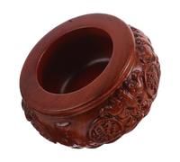 OHPHCALL Bol décoratif feng shui de richesse en bois, bol de succès feng shui sculpté à la main, décoration intérieure pour salon et bureau, symbolisant bonne fortune