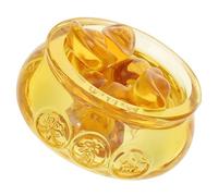 OHPHCALL Bol Trésor en Citrine Jaune Durabilité et Effet Décoratif Chaleureux Ensemble 1 Pièce, Style Traditionnel Chinois pour Décoration de Table de Nouvel An Chinois
