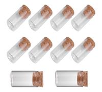 OHPHCALL Bouteilles en Verre Borosilicaté Petites Bouteilles Étanches Lot de 10 20ml Bouchon en Liège pour Décoration et Présents