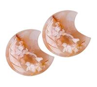 OHPHCALL Décoration Maison 2 Pierres de Cristal Naturelles de Lune, Ornements Décoratifs pour Noël et Nouvel an, Accessoires Élégants Maison