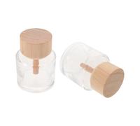 OHPHCALL Diffuseur de Parfum Rechargeable 50ml en Bois et Verre, Décoratif Rond avec Bouchons en Bois, Facile à Nettoyer, pour Parfumer Salons et Maisons, Lot de 2 Pièces