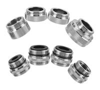 OHPHCALL Kit Adaptateur de Robinet D'évier 8 Pièces en Cuivre Argenté | Filetage G1/2, 3/4-27uns, 13/16-27uns et 15/16-27uns, pour Tuyau et Pulvérisateur