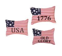 OHPHCALL Mini Oreiller Décoratif Drapeau Américain pour Plateau et Bureau Décoration Fête Nationale Juillet Élément Patriotique Léger et Attrayant