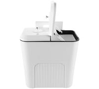 OHPHCALL Poubelle à Double Bac Murale Double Couvercle Rabattable en Plastique Blanc Design Élégant et Minimaliste Tri des Déchets Cuisine et Salle de Bain