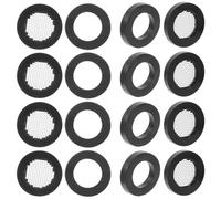 OHPHCALL Rondelles de Joint de Tuyau Filtrantes en Acier Inoxydable, Noires | Kit de Réparation Maille Filtrante, Caoutchouc et Fil Métallique, pour Douchette et Flexible