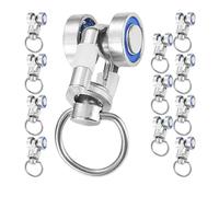 OHPHCALL Rouleaux de Chenille Accessoires de Décoration Intérieure en Alliage D'aluminium 12pcs pour Rail Double Fonctionnement Silencieux et Coulissage sans Effort pour Rideaux