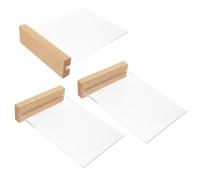 OHPHCALL Support pour Menu de Table 3 Pièces en Acrylique Transparent Base en Bois, Porte-affiche Vertical Format Portrait, pour Bureaux et Commerces
