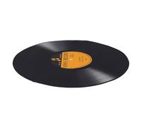 OHPHCALL Tapis Rond Noir Style Disque Vinyle Rétro des Années 80 en Polyester, Antidérapant et Facile à Nettoyer, pour Salon et Chambre