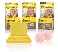 Ohropax Bouchons d'oreilles réutilisables en cire/coton (36 bouchons au total) (1 étui de transport) - Bouchons d'oreille pour annuler le bruit du sommeil, la natation, la protection auditive et une