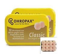 Ohropax Lot de 2 boîtes de 12 bouchons d'oreille