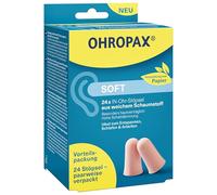 OHROPAX Lot de 24 bouchons d'oreille souples - Bouchons d'oreille en mousse souple - Indice d'isolation acoustique SNR 31 dB - Pour se détendre, dormir et travailler - Emballage durable en papier