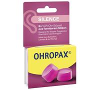 OHROPAX Silence - Lot de 6 bouchons d'oreille roses en silicone malléable - Testé dermatologiquement - Convient à toutes les oreilles - Indice d'isolation acoustique SNR 23 dB - Pour dormir, étudier