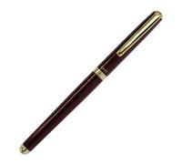 オート OHTO CR02 Gold Parts Stylo à bille en céramique, pointe fine de 0,5 mm, corps en aluminium avec laiton doré, finition vin, encre noire rechargeable à base d'eau, CR02-05-GWI